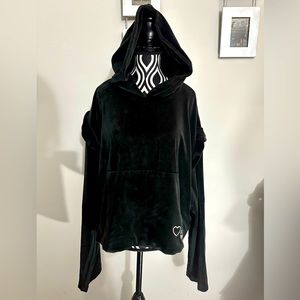 Adidas Originals Bellista Ruffle Velour Relaxed fit hoodie